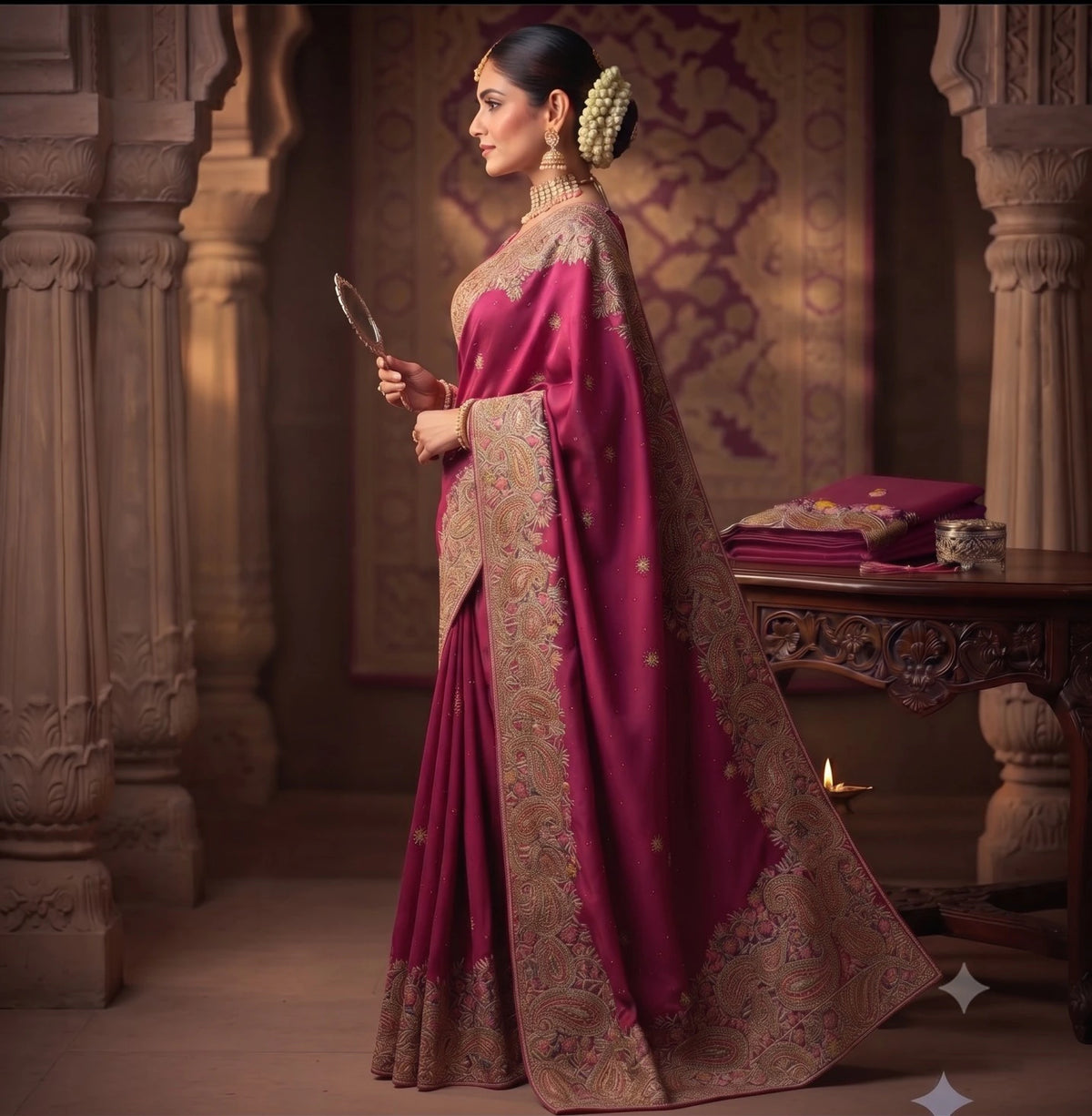 SPACE SILK EMBROIDERY WITH SEPARATE BLOUSE