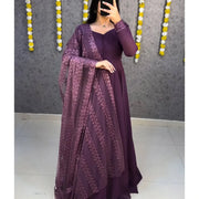 Premium Faux Georgette Gown With Embroidery Dupatta