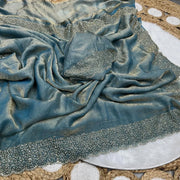 Most Ever Gorgeous Space Silk Saree With Attractive Blouse Piece