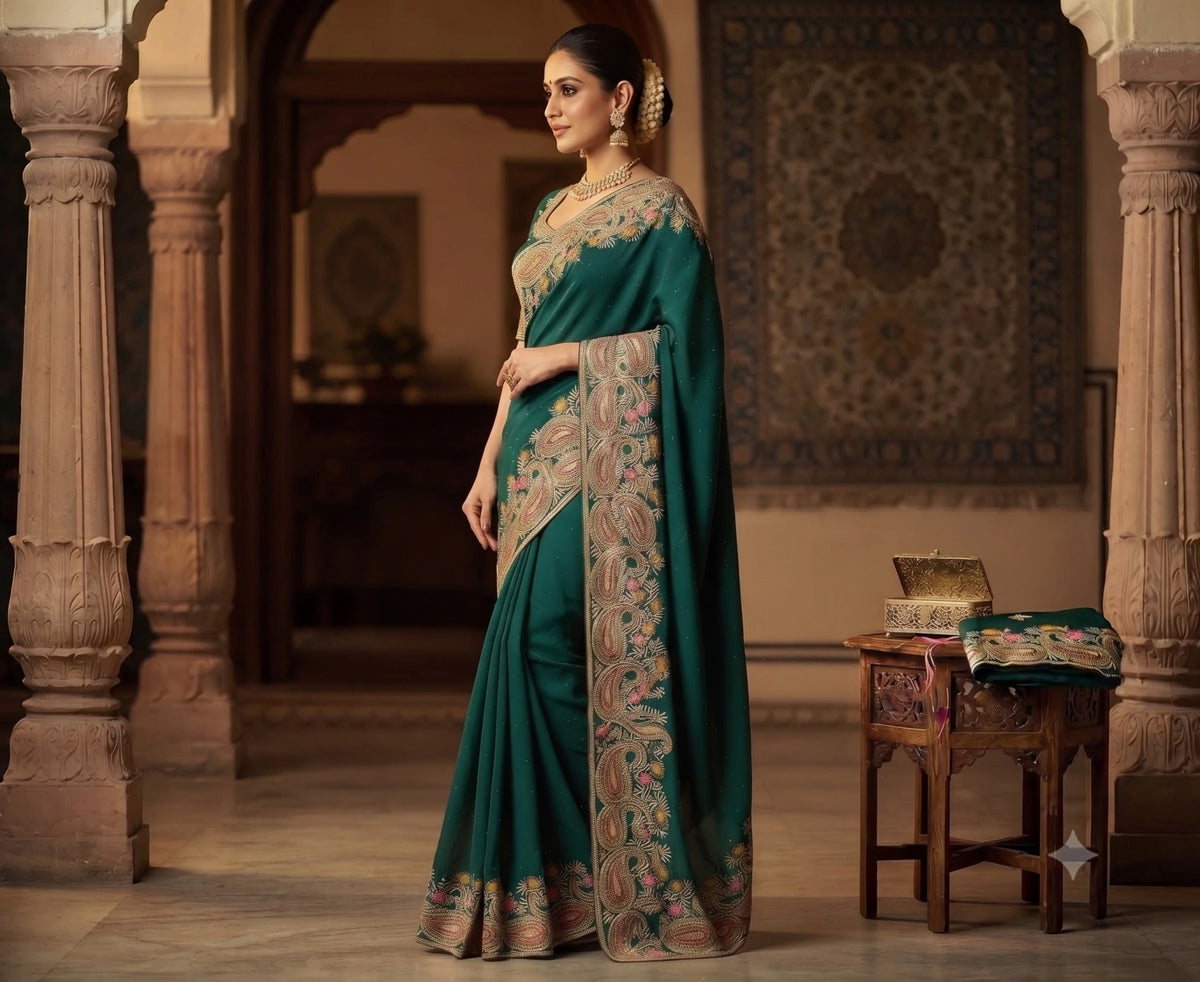 SPACE SILK EMBROIDERY WITH SEPARATE BLOUSE