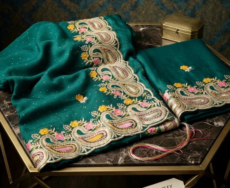 SPACE SILK EMBROIDERY WITH SEPARATE BLOUSE