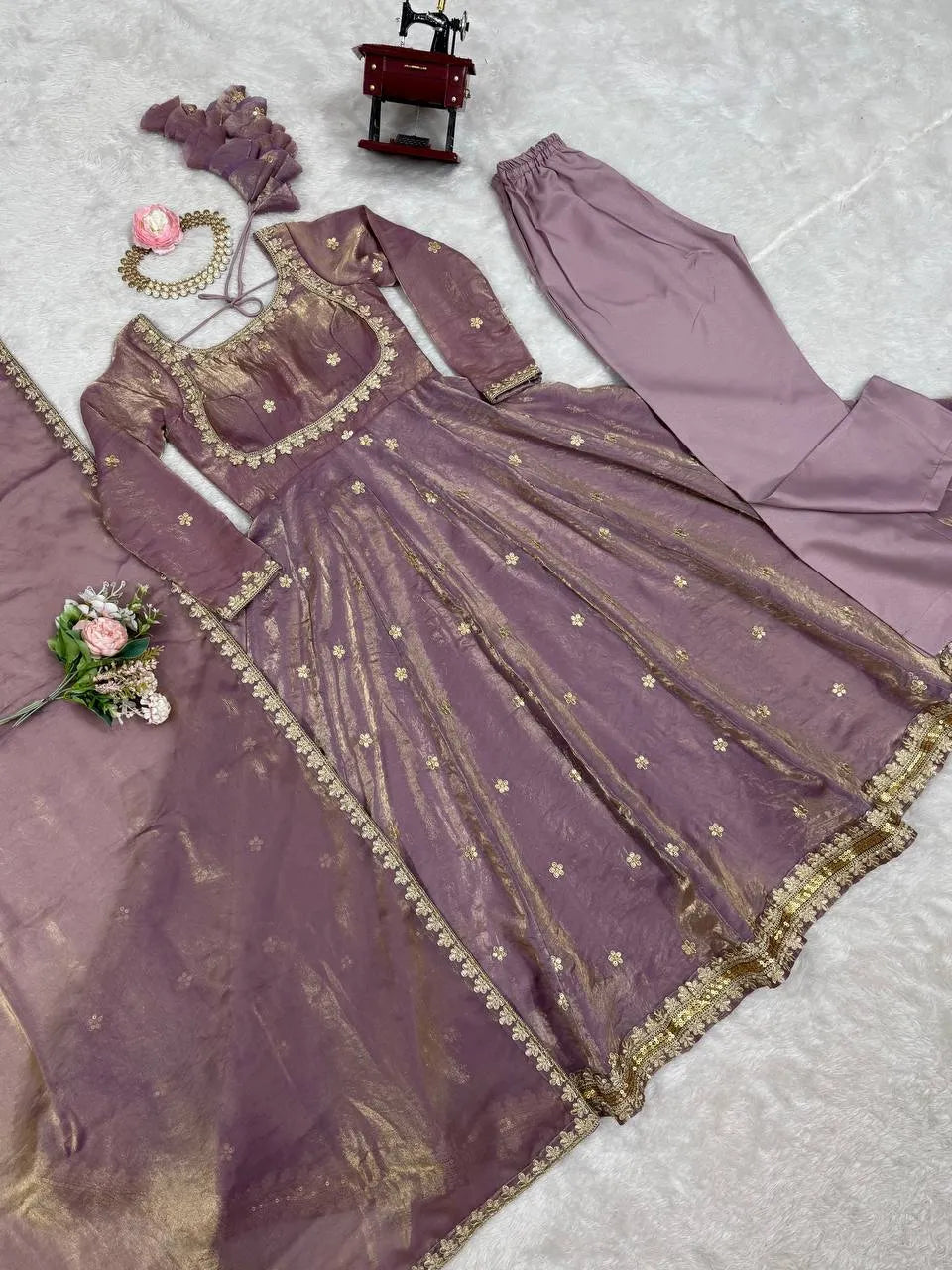 Fandy Silk Gown With Dupatta