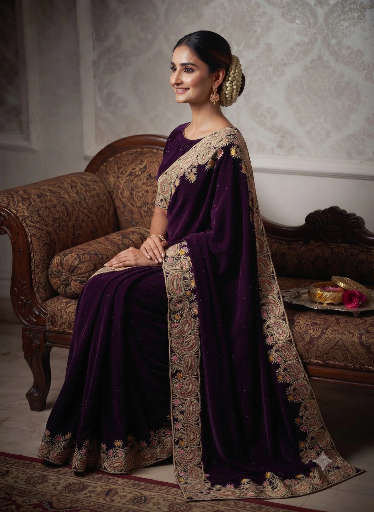 SPACE SILK EMBROIDERY WITH SEPARATE BLOUSE