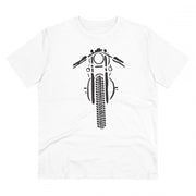Men's PC Cotton Bike Ride Design Printed T Shirt (Color: White, Thread Count: 180GSM)