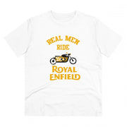 Men's PC Cotton Bike Ride Design Printed T Shirt (Color: White, Thread Count: 180GSM)