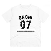 Men's PC Cotton Cricket Design Printed T Shirt (Color: White, Thread Count: 180GSM)
