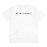 Men's PC Cotton Dil Se Hindustani Printed T Shirt (Color: White, Thread Count: 180GSM)