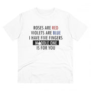 Men's PC Cotton Roses Are Red Printed T Shirt (Color: White, Thread Count: 180GSM)