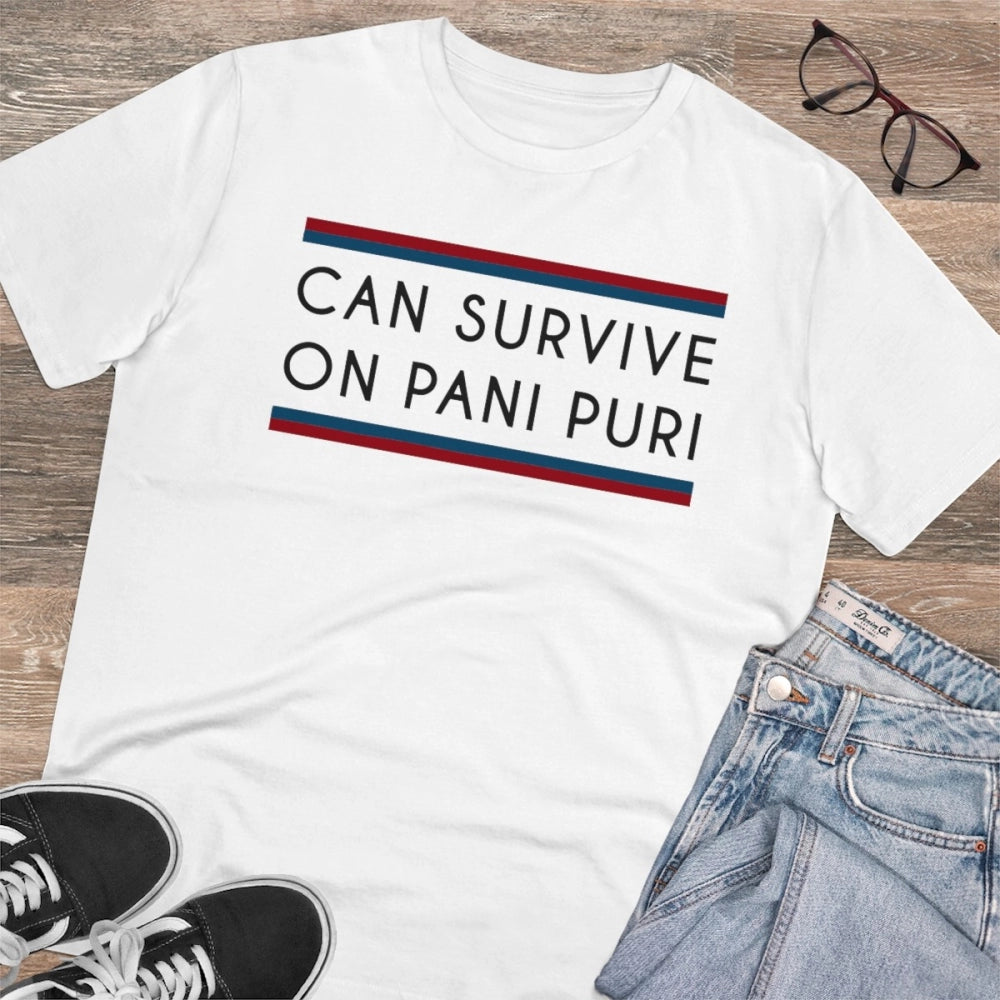 Men's PC Cotton Quotes Printed T Shirt (Color: White, Thread Count: 180GSM)