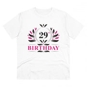 Men's PC Cotton 29th Birthday Printed T Shirt (Color: White, Thread Count: 180GSM)