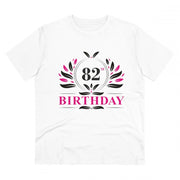 Men's PC Cotton 82nd Birthday Printed T Shirt (Color: White, Thread Count: 180GSM)
