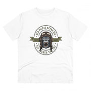 Men's PC Cotton Gorila Desing Printed T Shirt (Color: White, Thread Count: 180GSM)