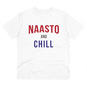 Men's PC Cotton Nasto And Chill Printed T Shirt (Color: White, Thread Count: 180GSM)