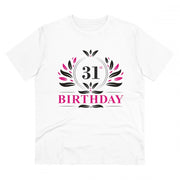 Men's PC Cotton 31st Birthday Printed T Shirt (Color: White, Thread Count: 180GSM)