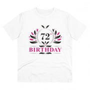 Men's PC Cotton 72nd Birthday Printed T Shirt (Color: White, Thread Count: 180GSM)