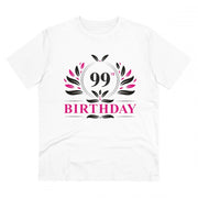 Men's PC Cotton 99th Birthday Printed T Shirt (Color: White, Thread Count: 180GSM)