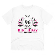 Men's PC Cotton 96th Birthday Printed T Shirt (Color: White, Thread Count: 180GSM)