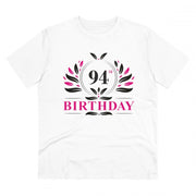 Men's PC Cotton 94th Birthday Printed T Shirt (Color: White, Thread Count: 180GSM)