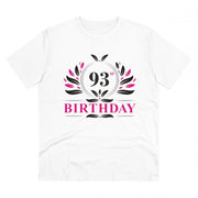 Men's PC Cotton 93rd Birthday Printed T Shirt (Color: White, Thread Count: 180GSM)