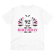 Men's PC Cotton 92nd Birthday Printed T Shirt (Color: White, Thread Count: 180GSM)