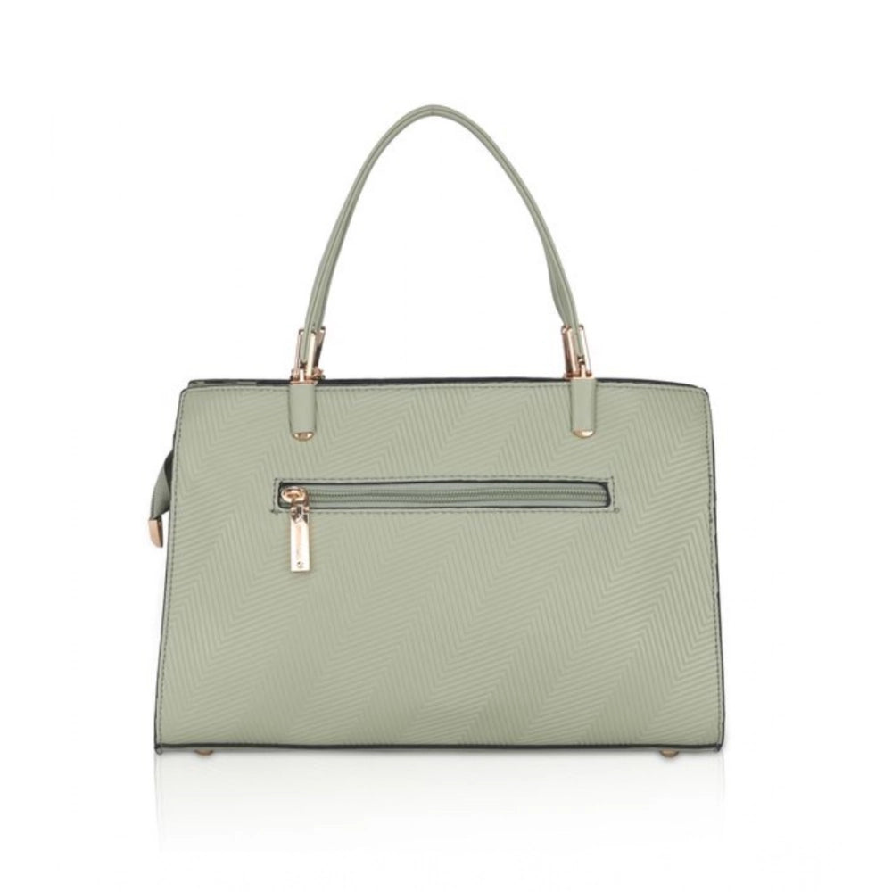 Women's Faux Leather Textured Adjustable Long Belt Handbag (Green)