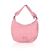 Women's Faux Leather Textured Handbag (Pink)