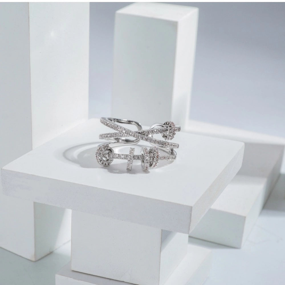 Stainless Steel Silver High-quality Freesize Ring (Silver Plated)