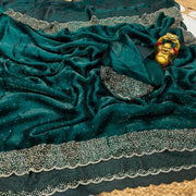 Most Ever Gorgeous Space Silk Saree With Attractive Blouse Piece