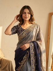 Beautiful Soft Fendy Sequence Embroidery Work Sarees