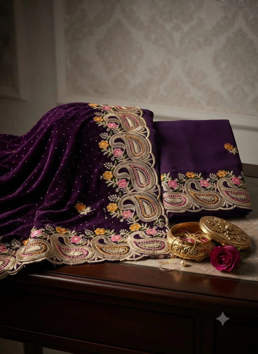 SPACE SILK EMBROIDERY WITH SEPARATE BLOUSE