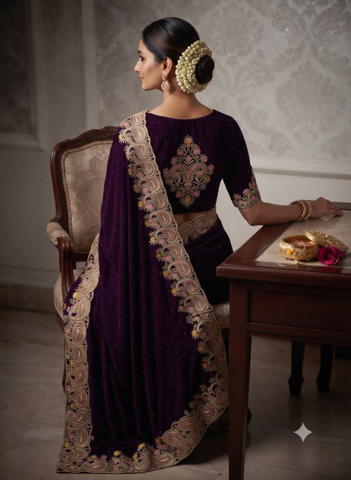 SPACE SILK EMBROIDERY WITH SEPARATE BLOUSE