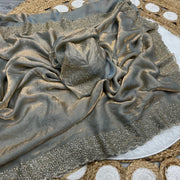 Most Ever Gorgeous Space Silk Saree With Attractive Blouse Piece