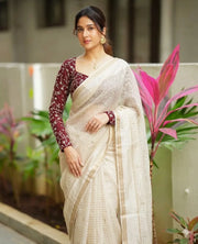 Pure Viscose party wear saree With Velvet shine adorned with sequence work Blouse