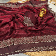 Most Ever Gorgeous Space Silk Saree With Attractive Blouse Piece