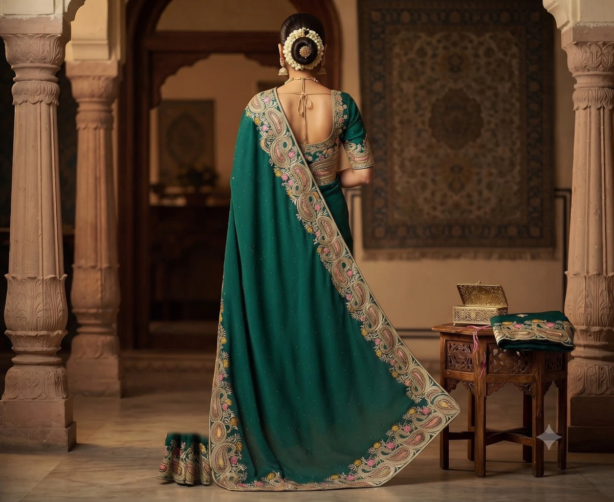 SPACE SILK EMBROIDERY WITH SEPARATE BLOUSE