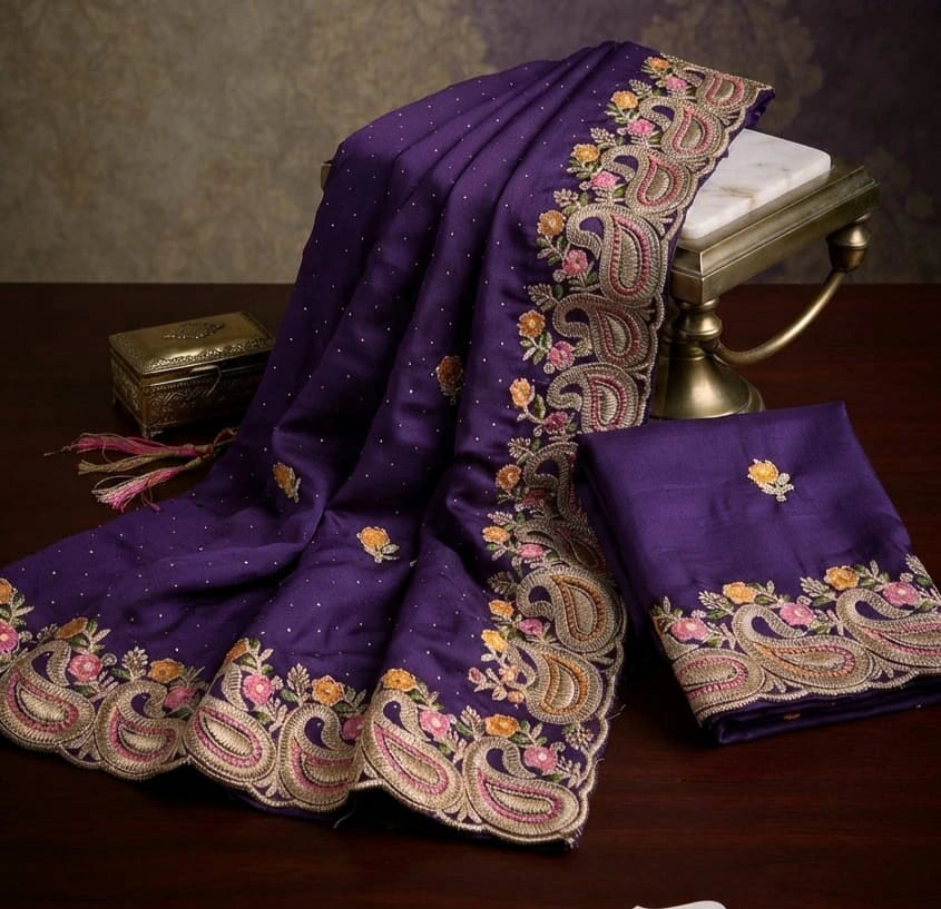 SPACE SILK EMBROIDERY WITH SEPARATE BLOUSE