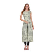 Women's Casual Crepe Sleeveless Slit Dress (Light Green)