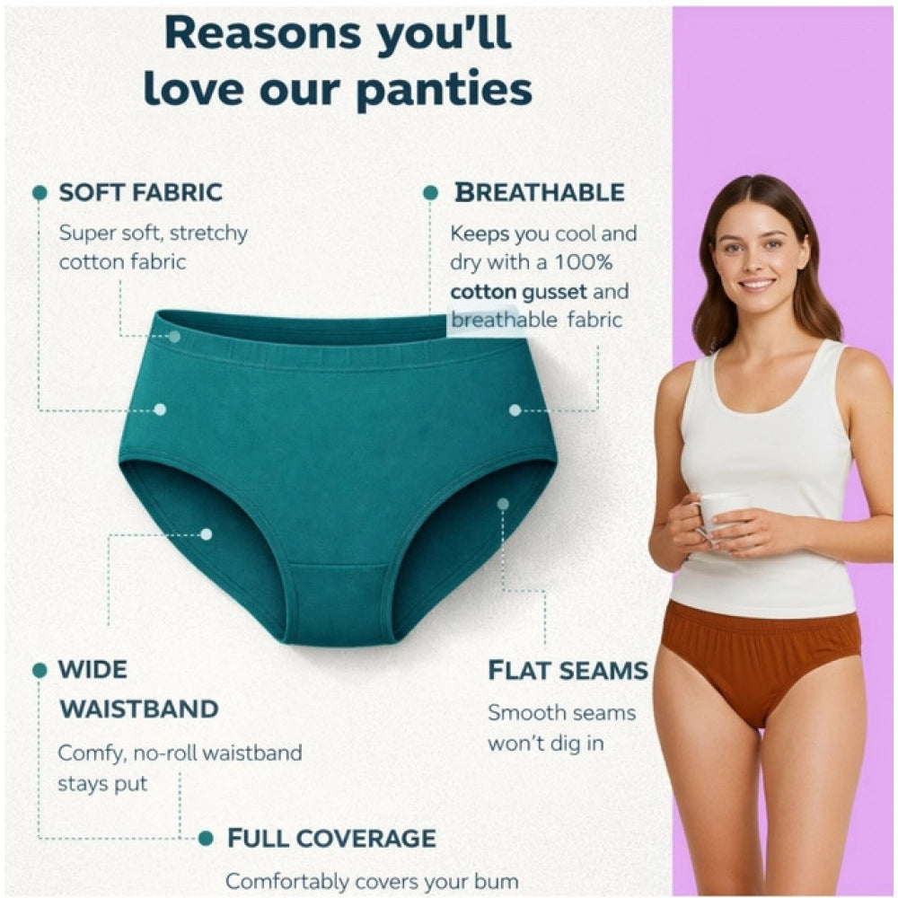 Pack of_6 Women's Cotton Solid Hipster Panty (Multicolor)
