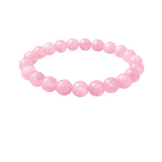 Natural Crystal 8mm Rose Quartz Bracelet  (Light Pink)