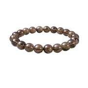 Natural Crystal 8mm Smoky Quartz Bracelet  (Brown)