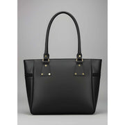 Women's PU Leather Solid Shoulder Zipper Handbag (Black)