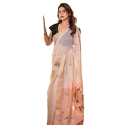 Women's Blended_Cotton Woven_Motifs Saree With Unstitched Blouse 5.5Mtr (Peach)