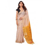 Women's Blended_Cotton Woven_Motifs Saree With Unstitched Blouse 5.5Mtr (Yellow)