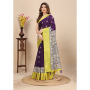 Women's Cotton Silk Printed Saree With Unstitched Blouse 5.5Mtr (Multicolor)
