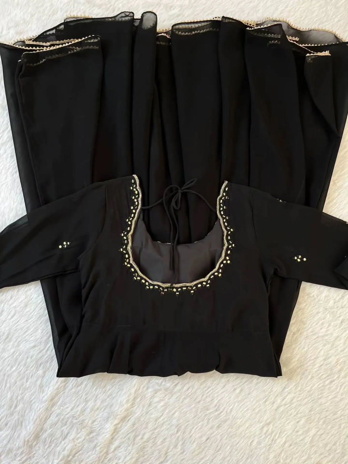 Premium Georgette Minnale Anarkali Set With Bottom & Dupatta
