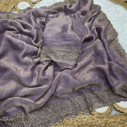Most Ever Gorgeous Space Silk Saree With Attractive Blouse Piece