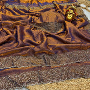 Most Ever Gorgeous Space Silk Saree With Attractive Blouse Piece