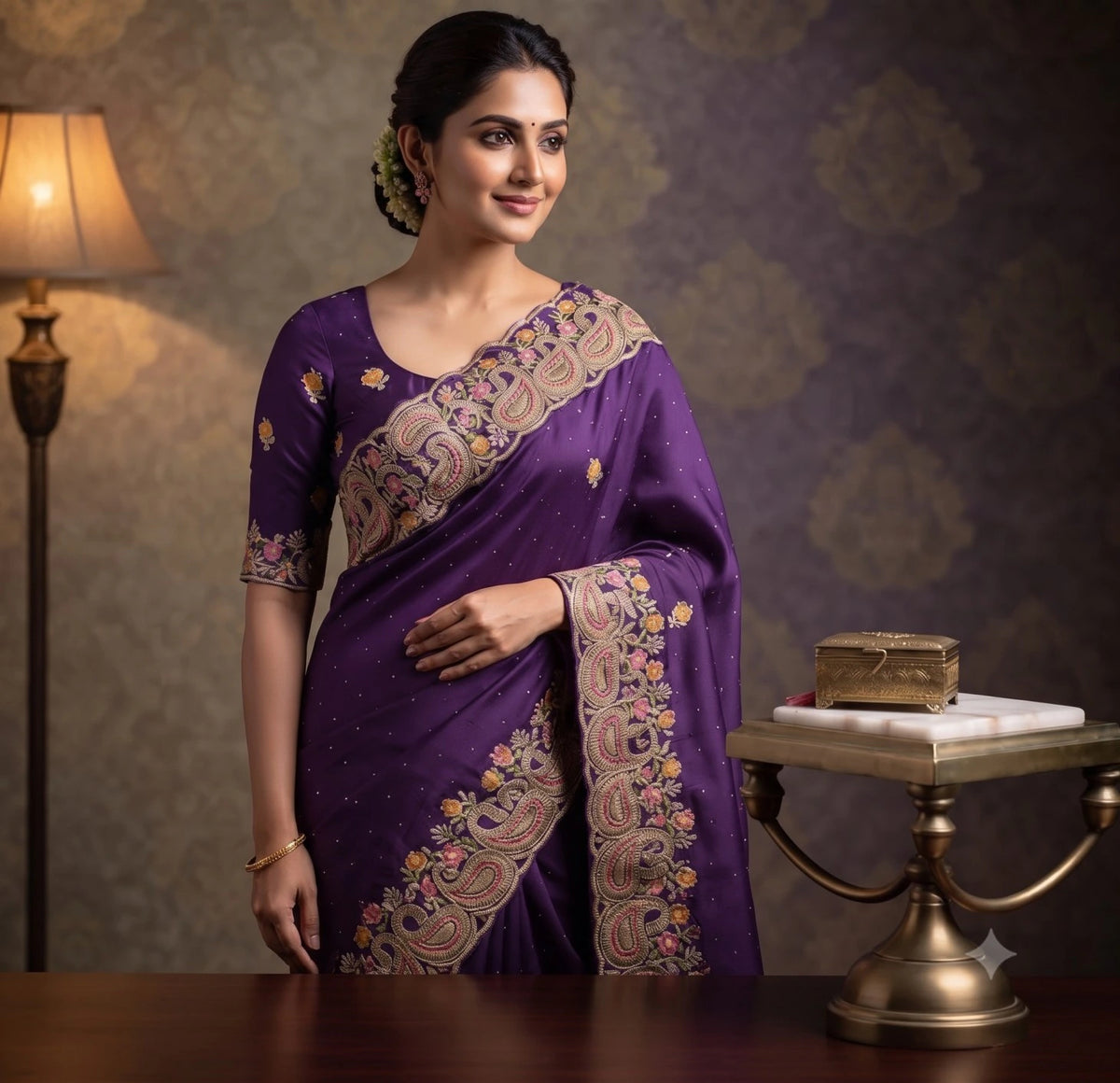 SPACE SILK EMBROIDERY WITH SEPARATE BLOUSE