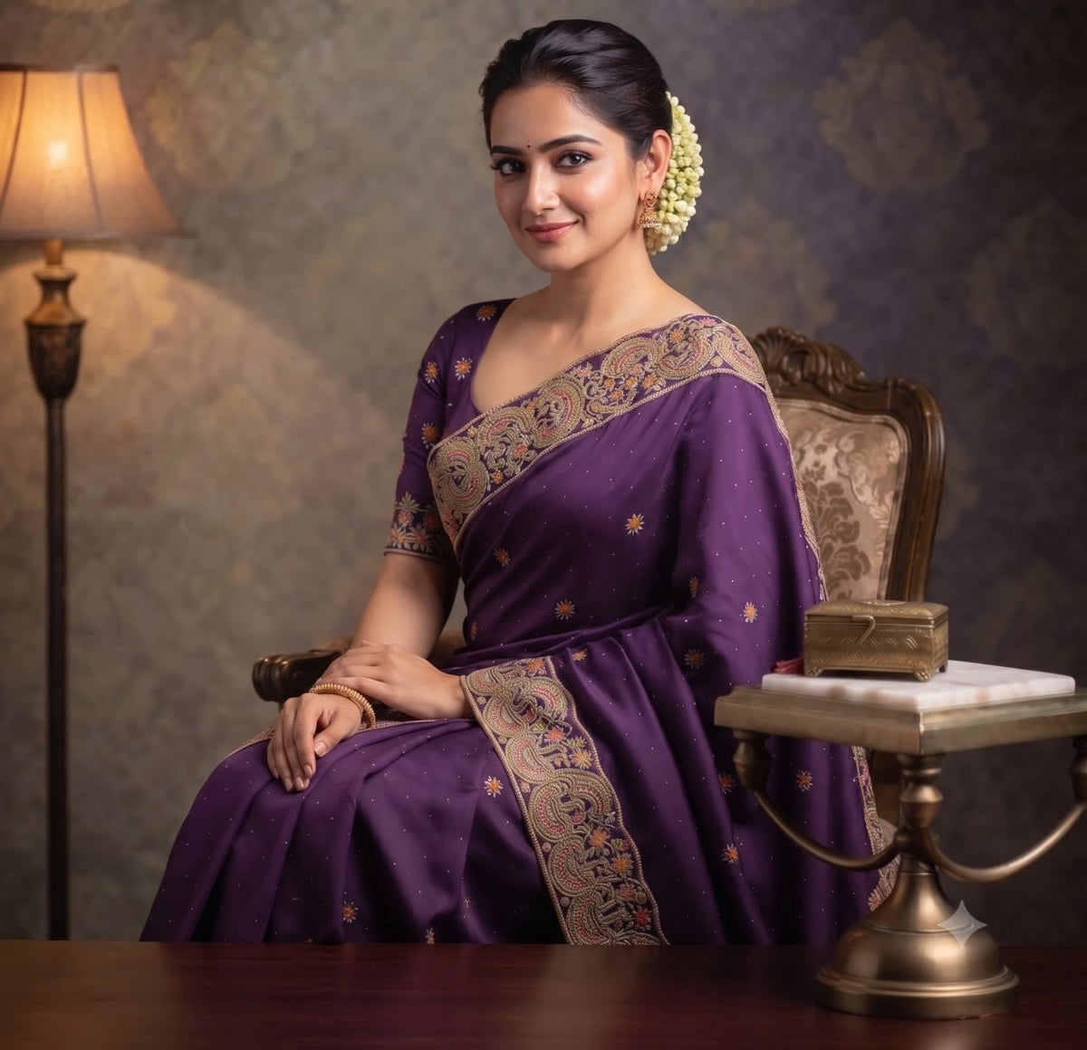 SPACE SILK EMBROIDERY WITH SEPARATE BLOUSE