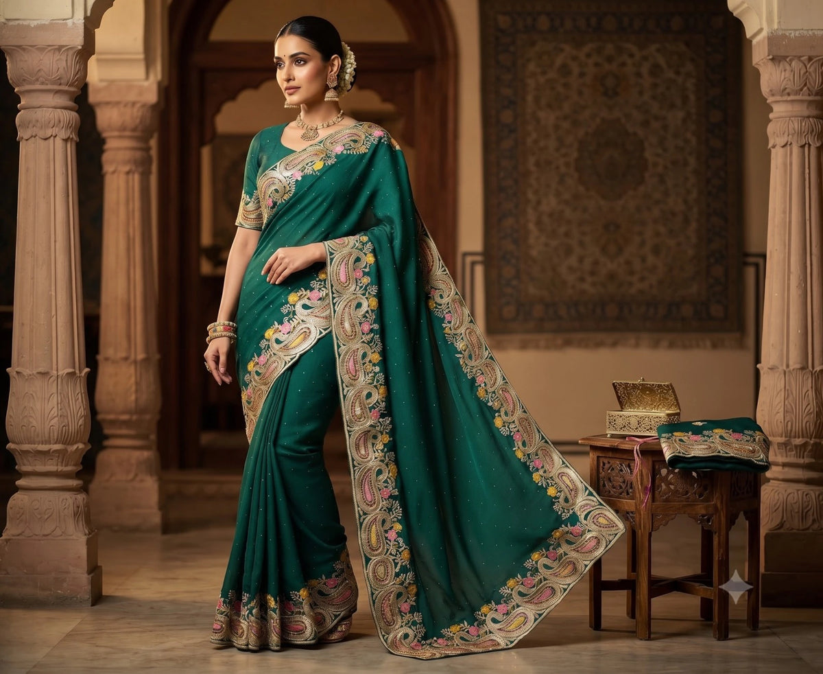 SPACE SILK EMBROIDERY WITH SEPARATE BLOUSE